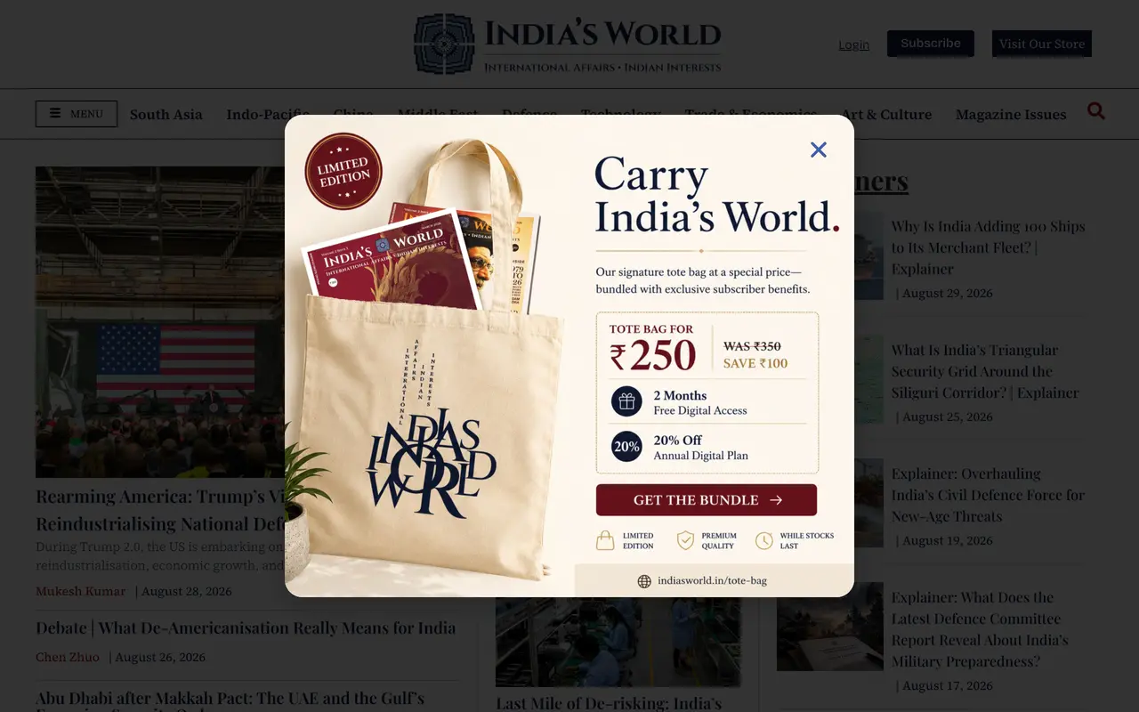 India's World — A subscription platform for a global affairs publisher