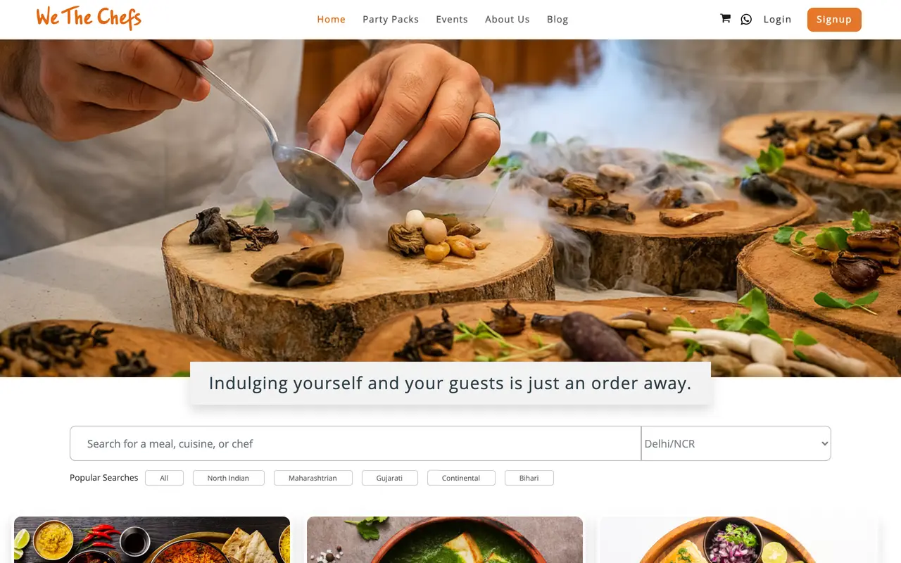We The Chefs — A home-cooked food delivery service across Delhi NCR and Bangalore
